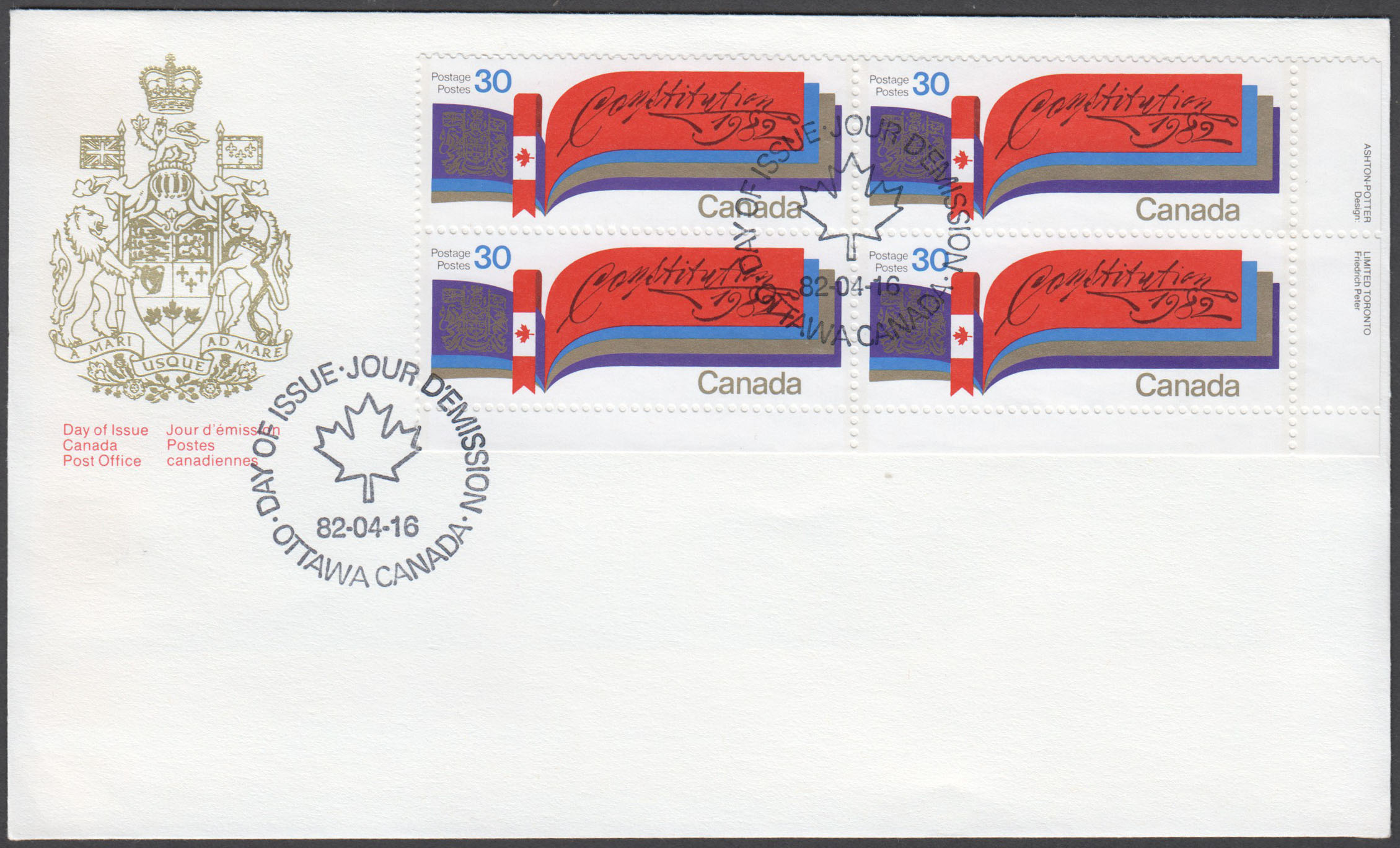 Canada Scott 916 FDC PB LR - Click Image to Close